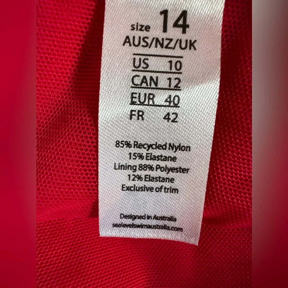 Sea Level Cross Front One-Piece red Swimsuit size 14 NEW $114.95 - Picture 5 of 6